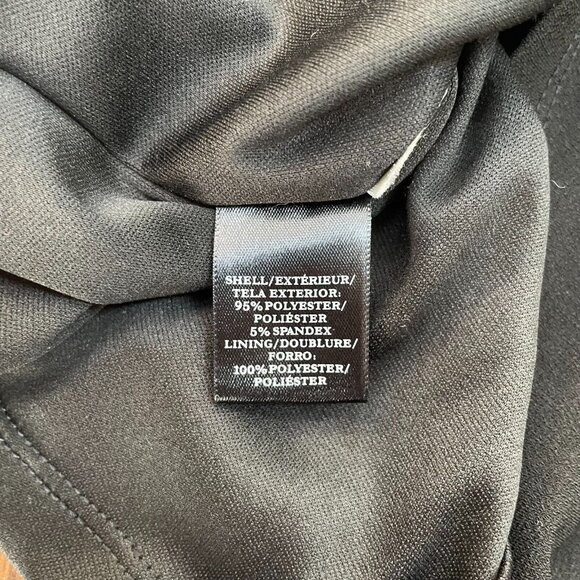 Ann Taylor Sheath Dress 6 Black Shirred Waist 3/4 Sleeve V-Neck Stretch Women's - Picture 11 of 11